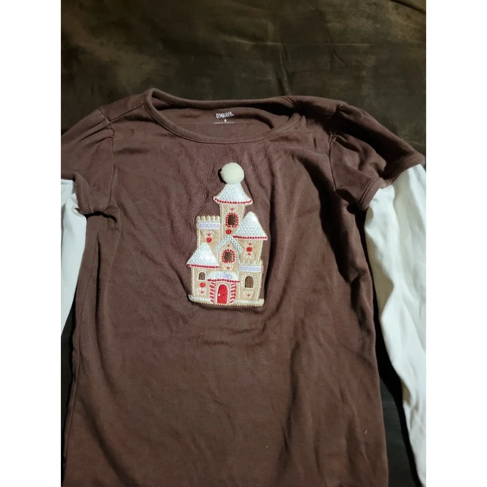 Gymboree winter cheer castle top polka dot skort size 6‎